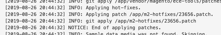Magento Cloud deployment log for 23656.patch