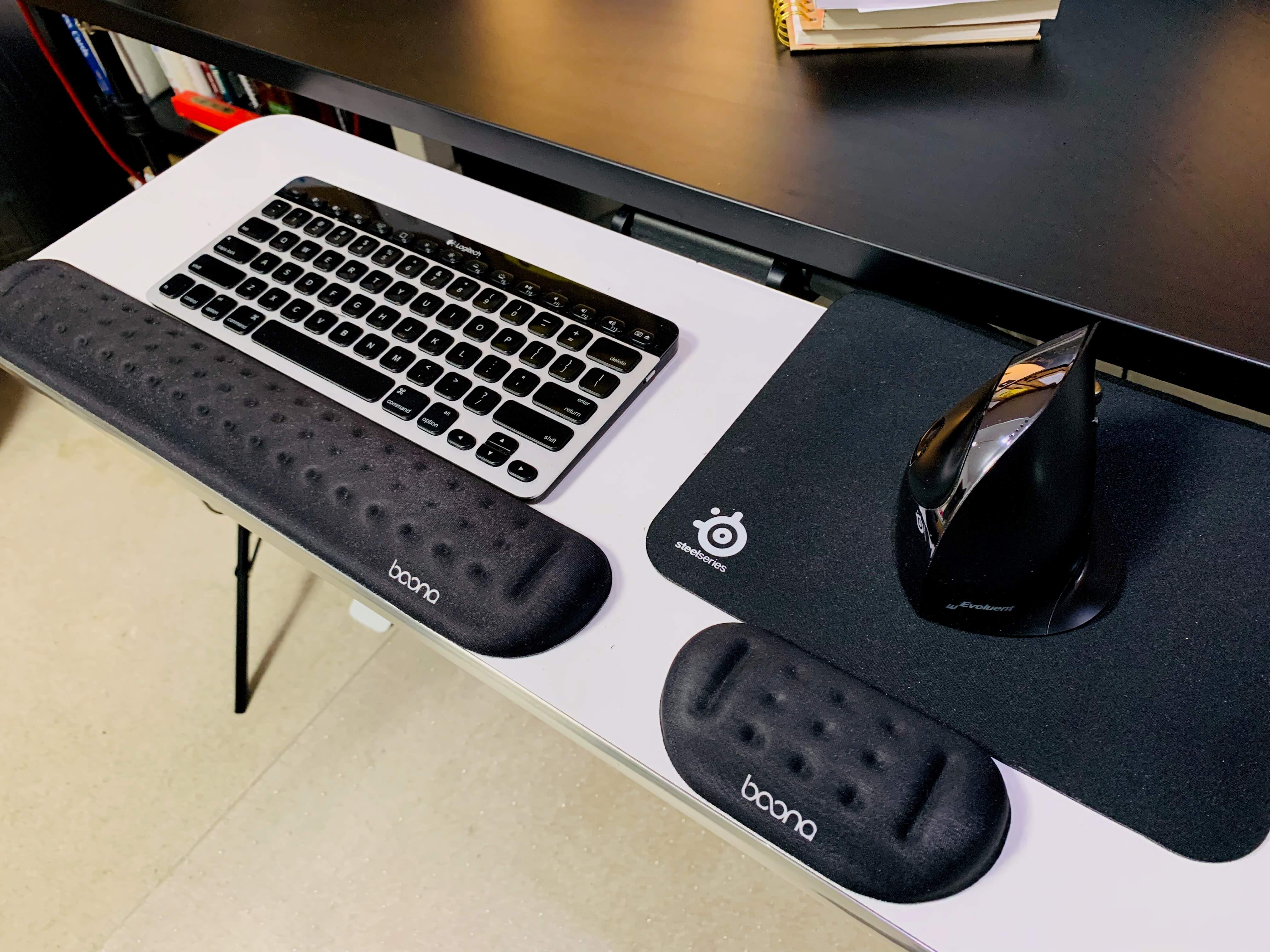 Logitech keyboard and Evoluent mouse