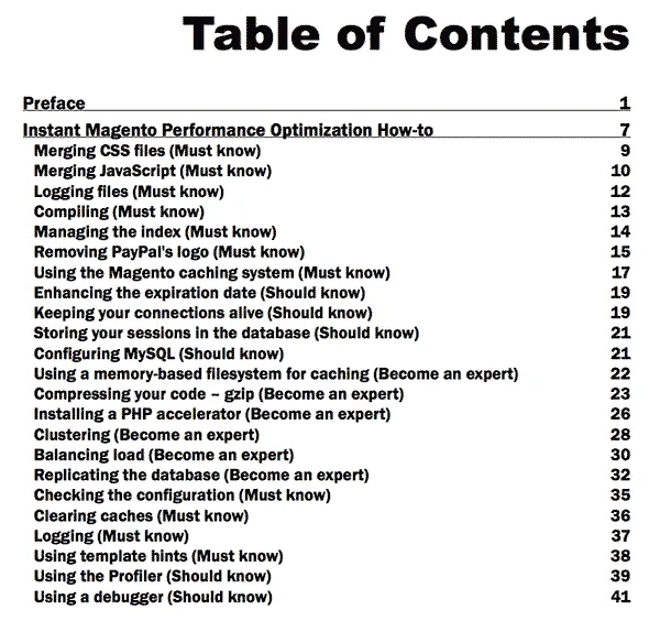 Table of Contents