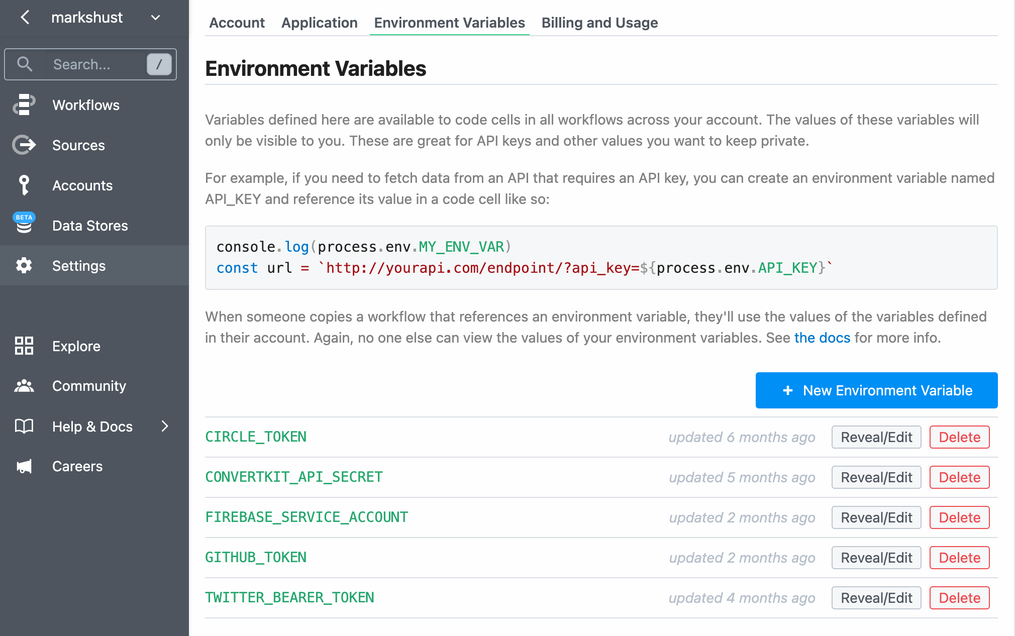 Pipedream env vars