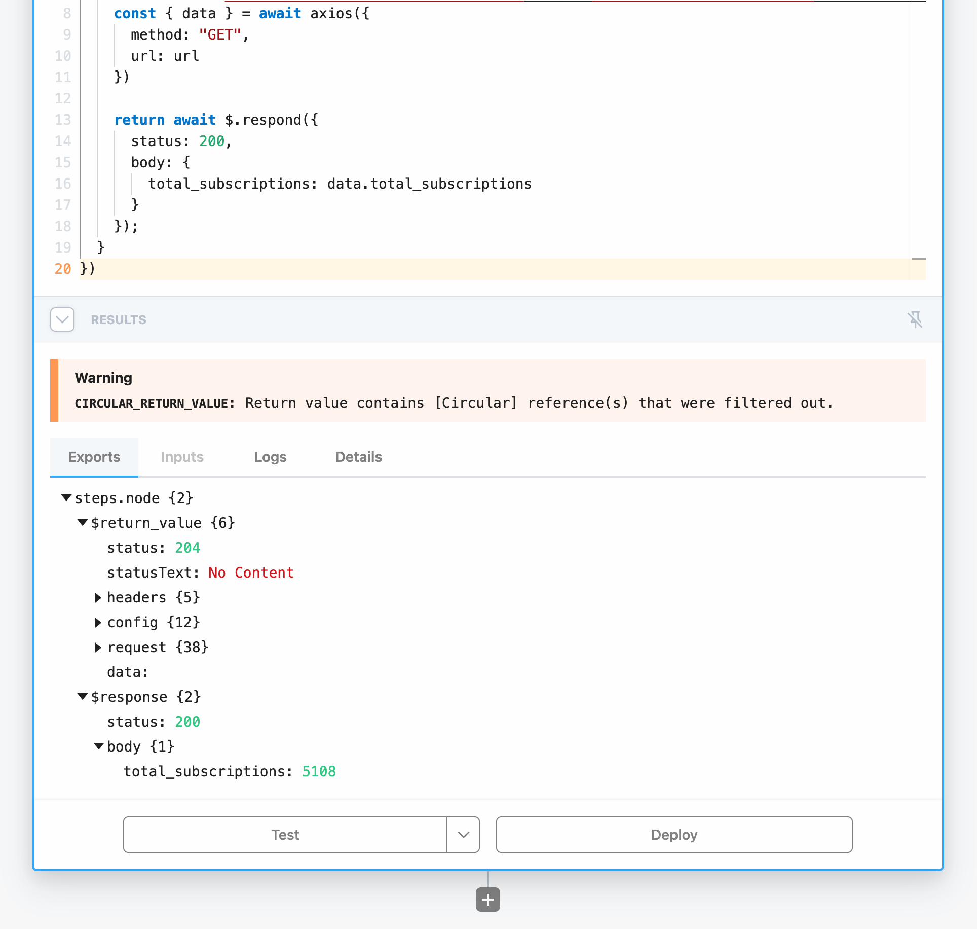 Step Node code