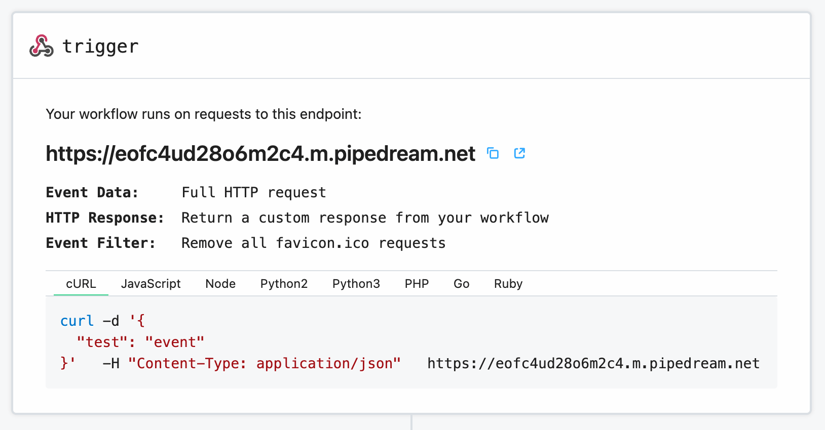 Pipedream Trigger URL