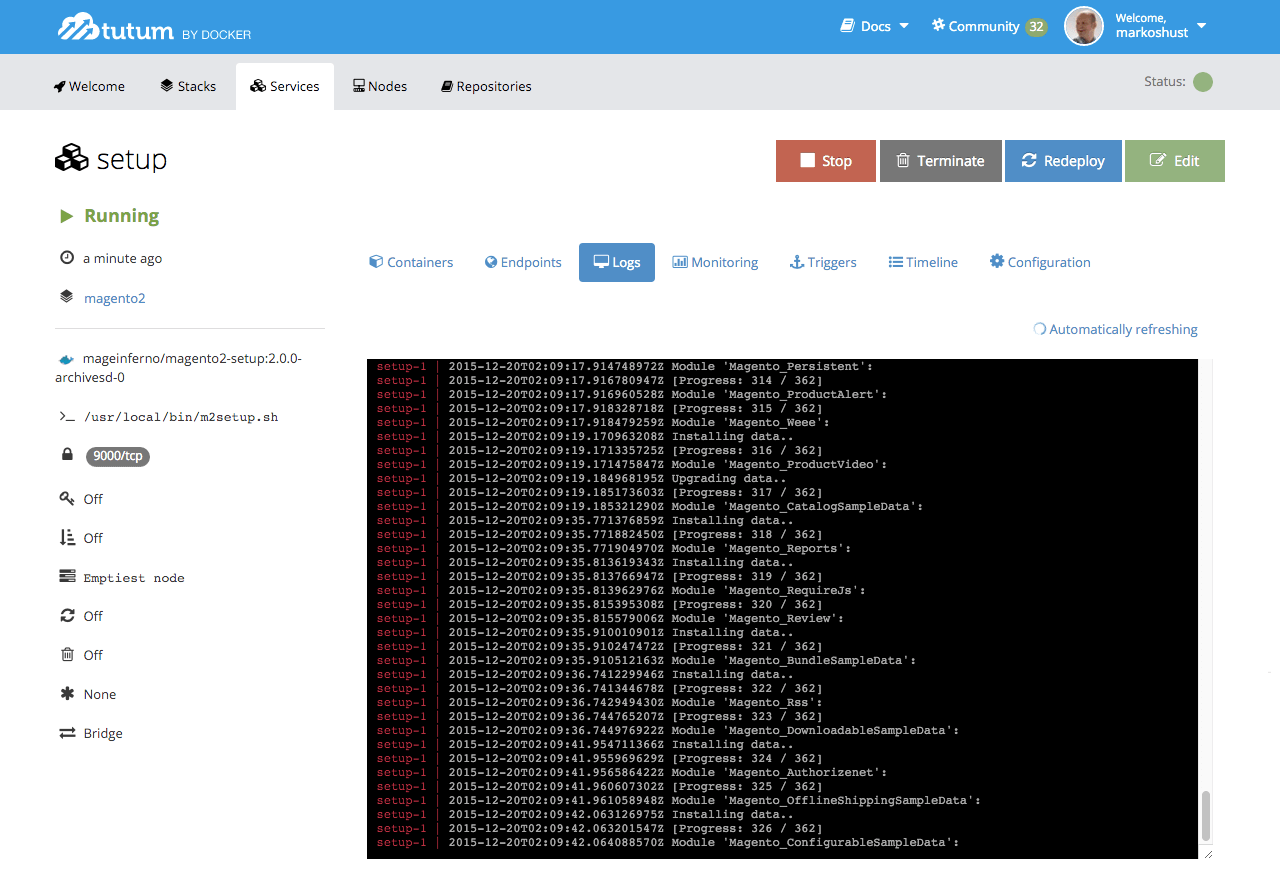 Setup logs